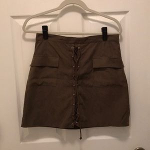 Lace-up Mini Skirt